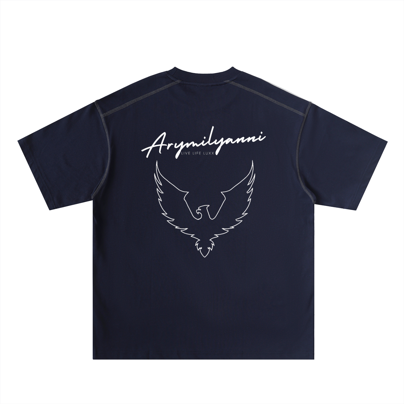 Edge Stitch Tee – Charcoal Contrast
