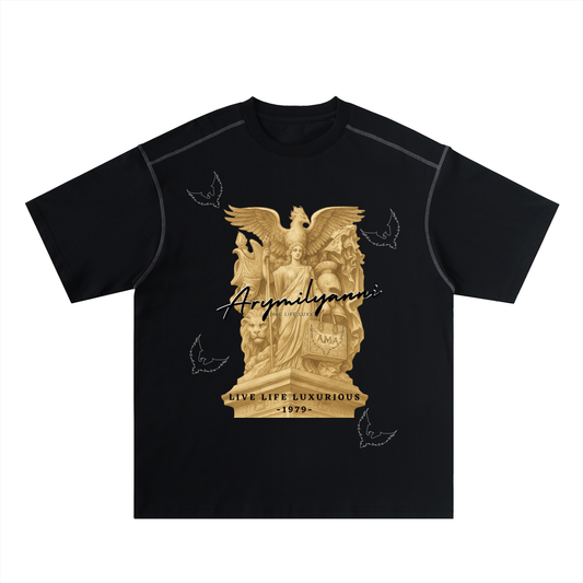 Edge Stitch Tee – Charcoal Contrast