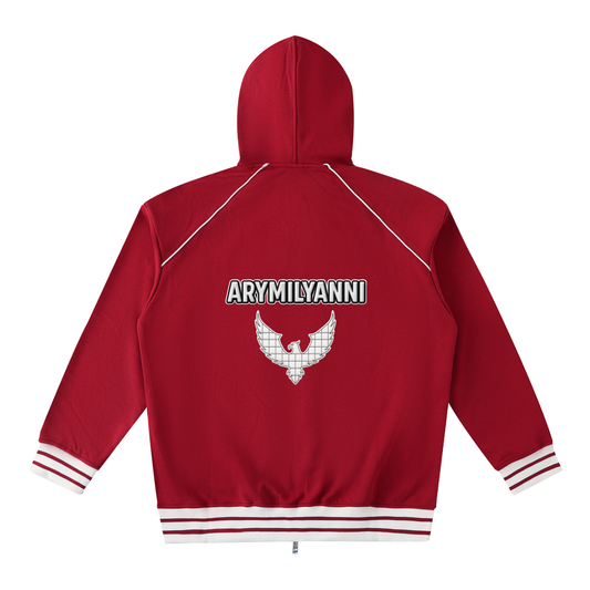 Arymilyanni Striped Trim Unisex Zip-Up Hoodie