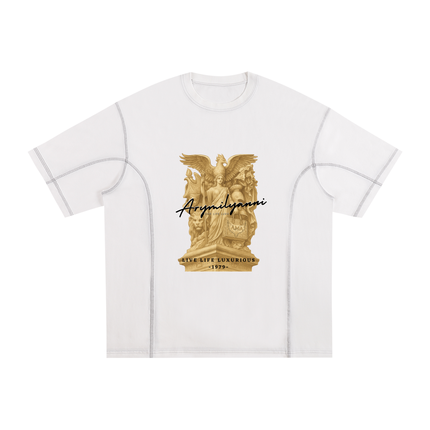 Stitch-Line Tee – Classic Cotton (white)
