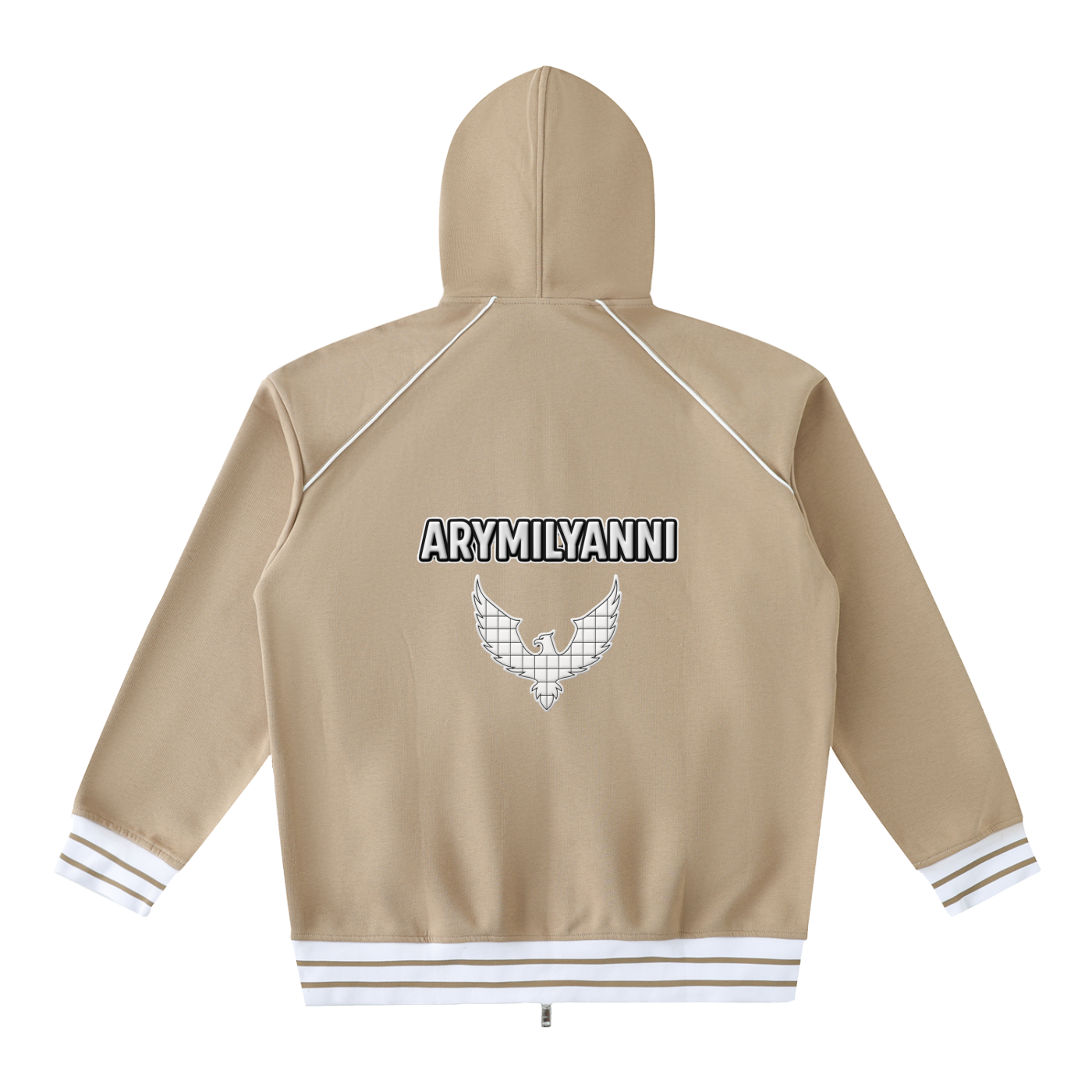 Arymilyanni Striped Trim Unisex Zip-Up Hoodie