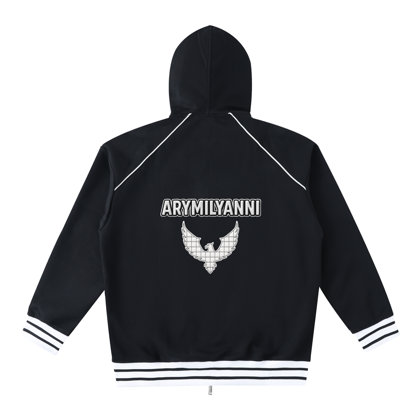 Arymilyanni Striped Trim Unisex Zip-Up Hoodie