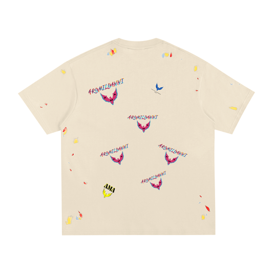 Paint Splatter Tee – Light Apricot