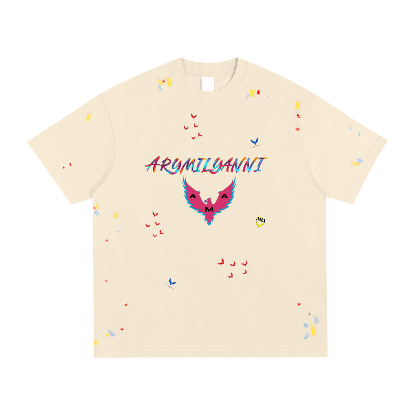 Paint Splatter Tee – Light Apricot