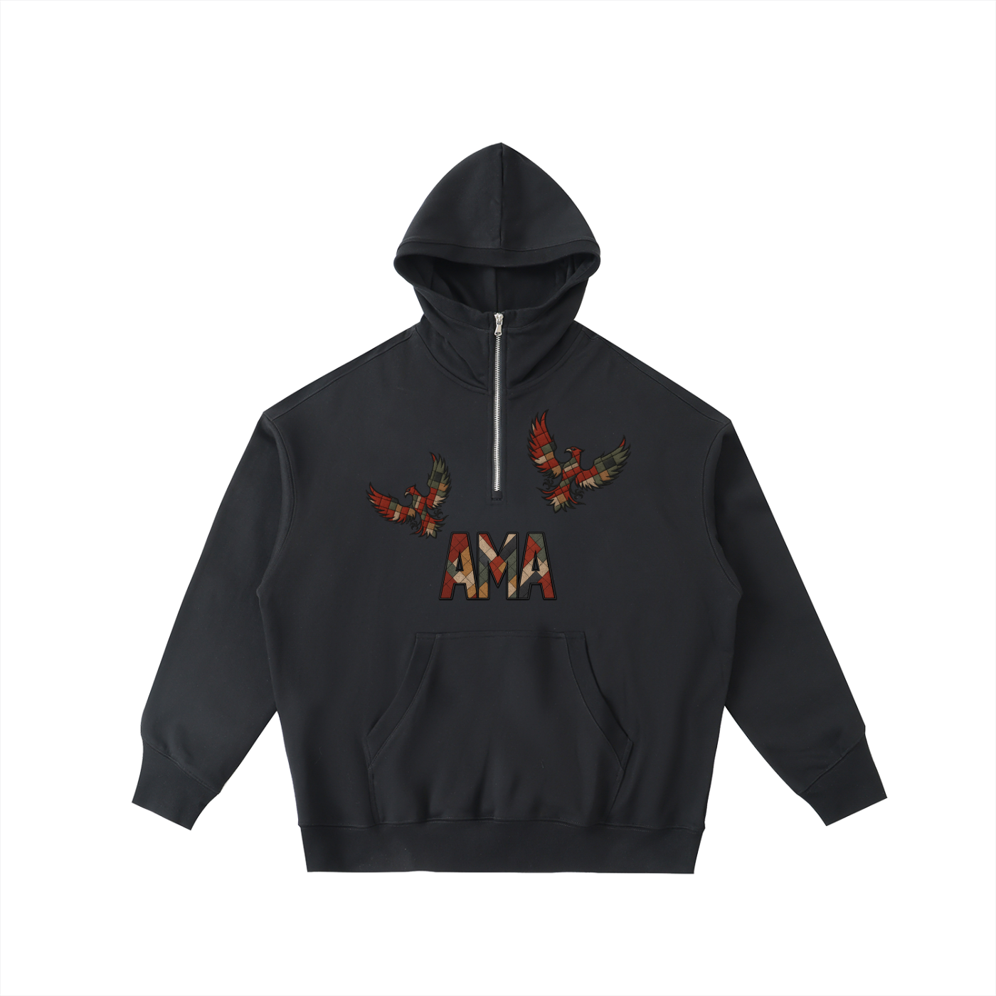 ARYMILYANNI Big Hood Half-Zip Fleece Hoodie