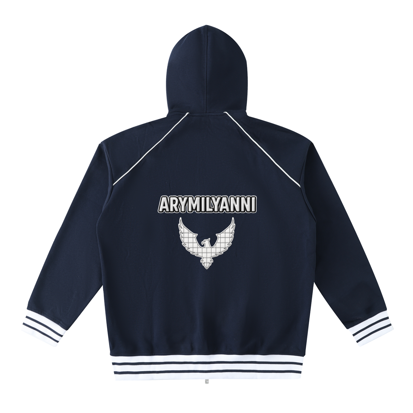 Arymilyanni Striped Trim Unisex Zip-Up Hoodie