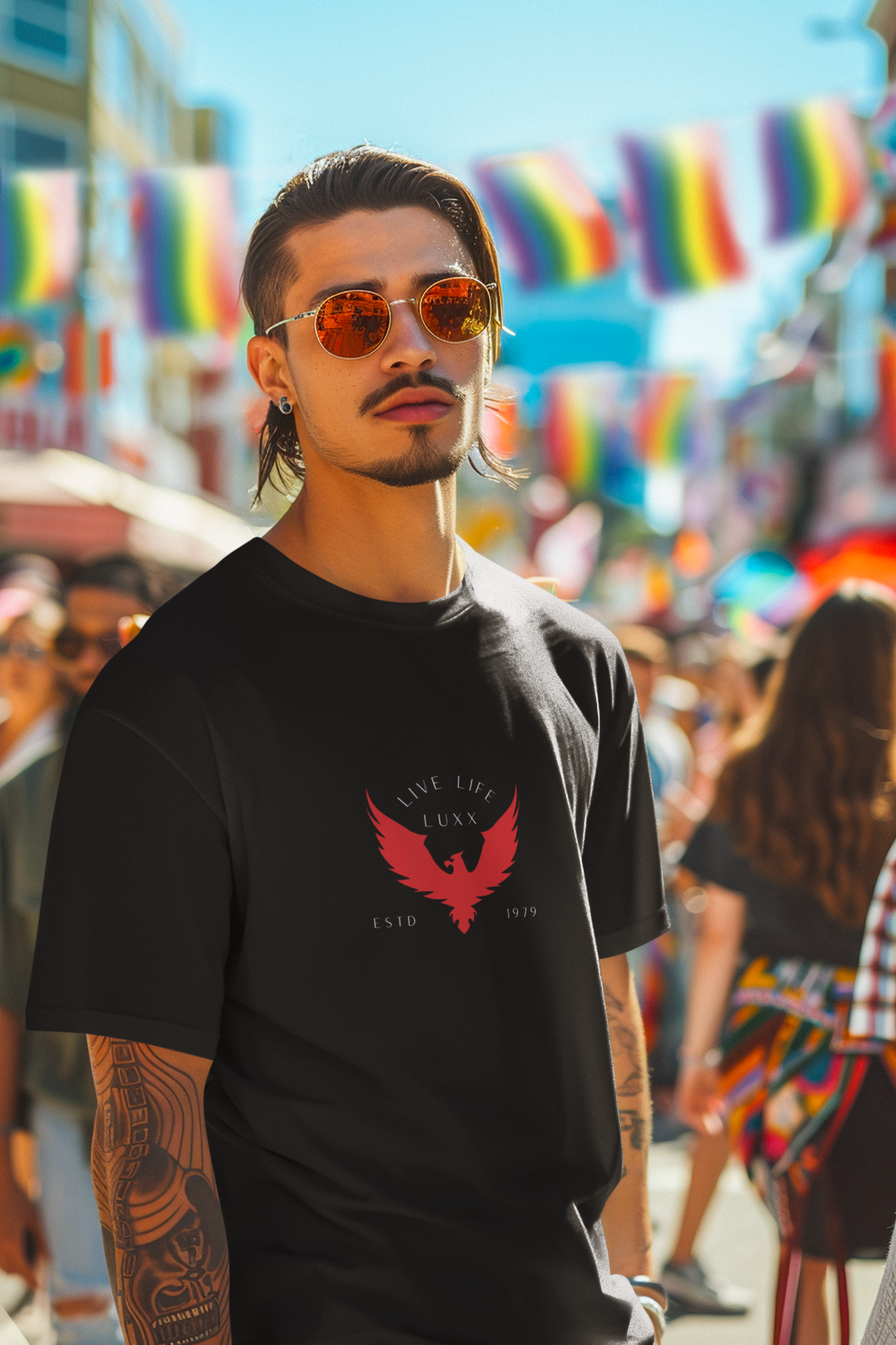 Vintage Washed Raglan Tee – Black