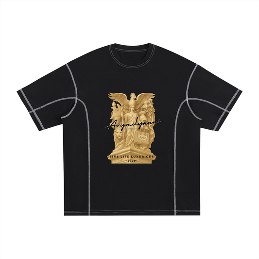 Stitch-Line Tee – Classic Cotton (Black)