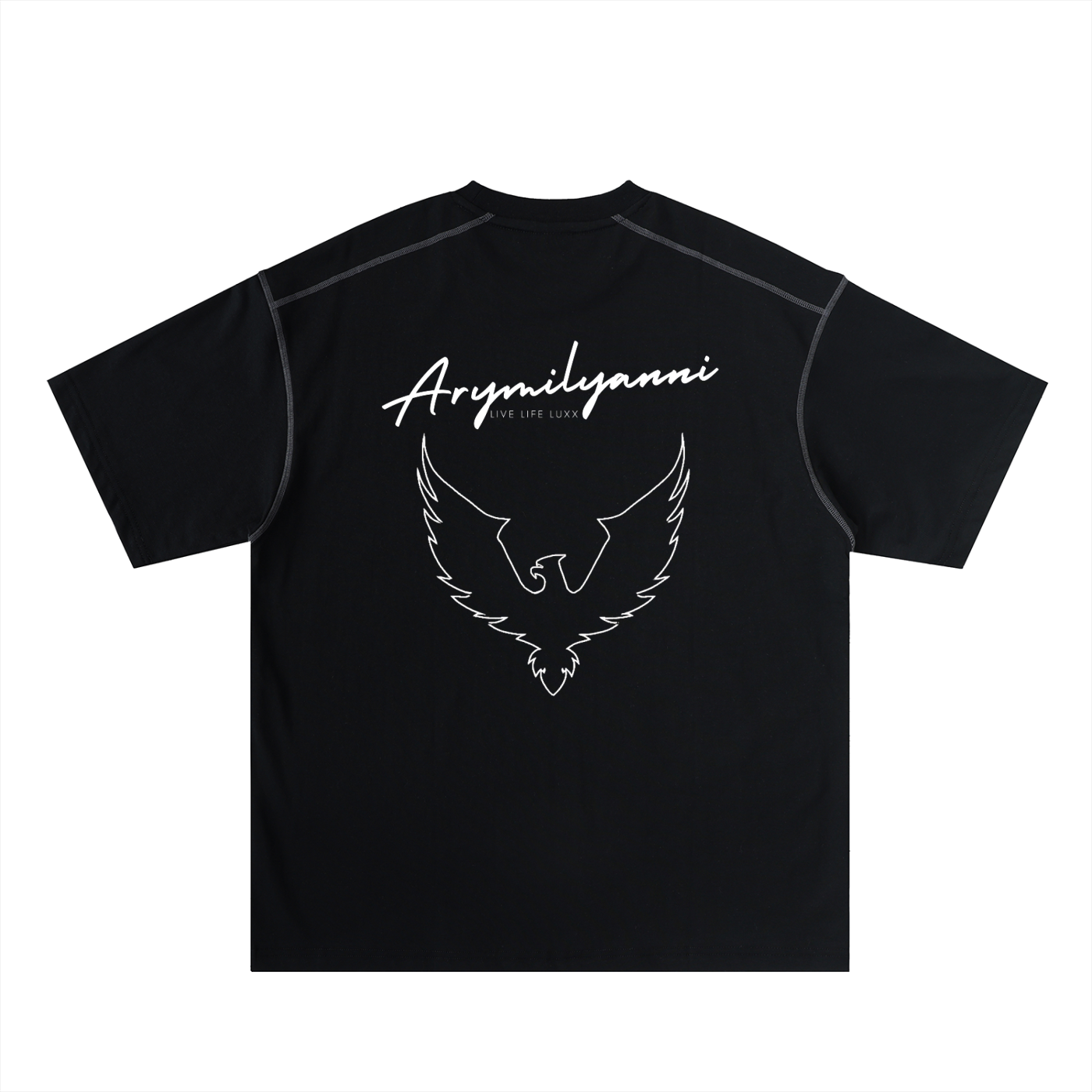 Edge Stitch Tee – Charcoal Contrast