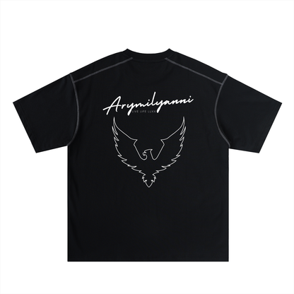 Edge Stitch Tee – Charcoal Contrast
