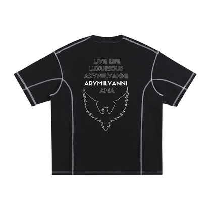 Stitch-Line Tee – Classic Cotton (Black)