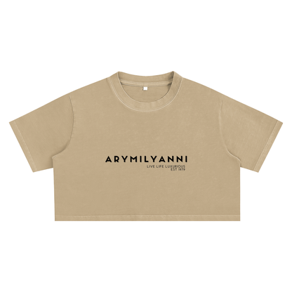 Snow Washed Crop Top – Medium Grey