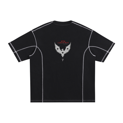 Stitched Cotton T-Shirt – Black