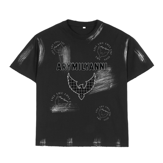 Hand-Brushed Tee – Black