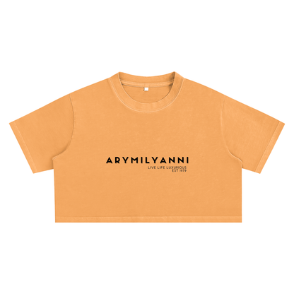 Snow Washed Crop Top – Medium Grey