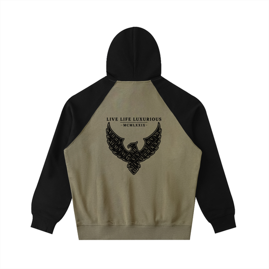 Arymilyanni Color-Block Raglan Sleeve Hoodie | Streetwear Fleece