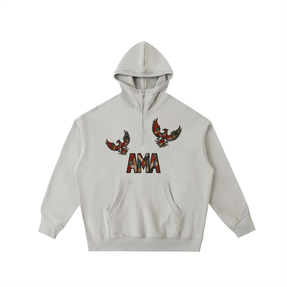 ARYMILYANNI Big Hood Half-Zip Fleece Hoodie