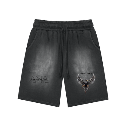 Patch Washed Sweatshorts – Black