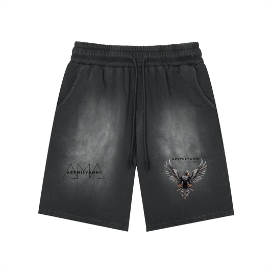 Patch Washed Sweatshorts – Black