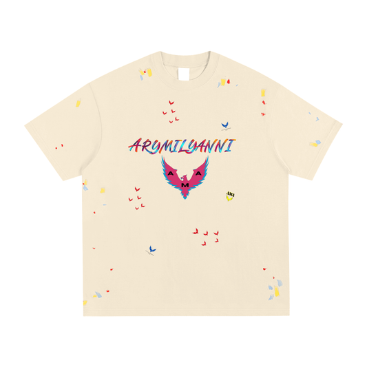 Paint Splatter Tee – Light Apricot